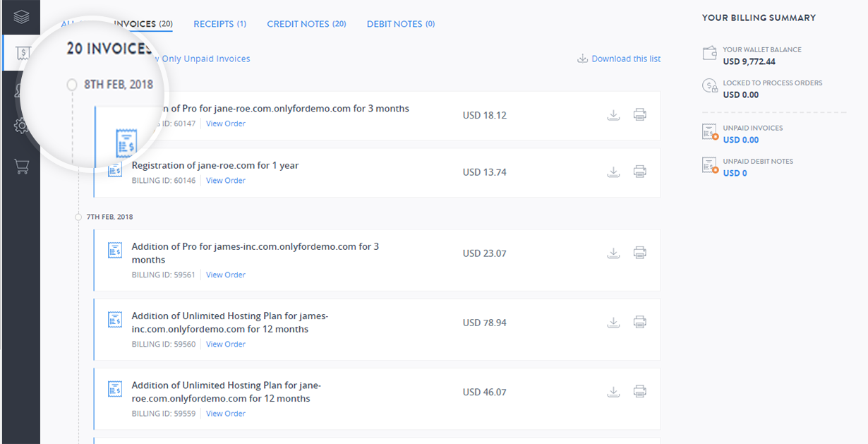 timeline-billing